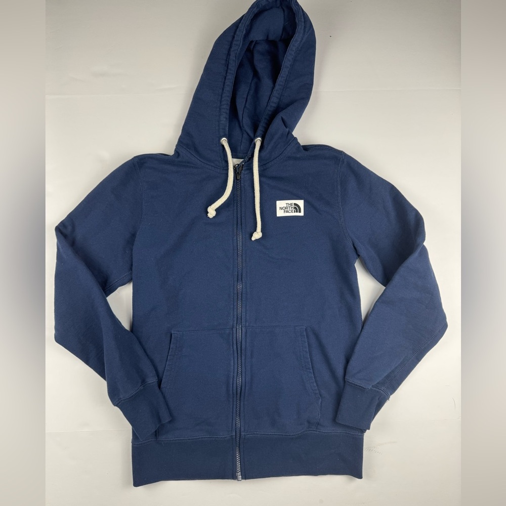 The North Face Heritage Patch Full-zip Blue Hoodie size XS